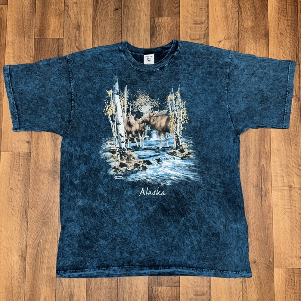 Vintage Polar Graphics USA Alaska Size XXL 100% Cotton Moose Wild Nature Scenery